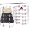 Skirt Pants Hangers with Clips，6Tier Skirt Hangers Space Saving,Metal,Non Slip Closet Organizer and Storage Multi Clothes Shorts Hanger Organization(4, Pink)
