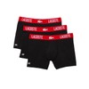 Lacoste Men's Men’s Recycled Microfiber Ultra Dry Trunks, 3-pack, Black/Red,