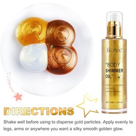 UCANBEMAKEUP- Aceite corporal iluminador 100 ml, hidratante de larga duración, iluminador corporal, iluminador facial, líquido resistente al agua