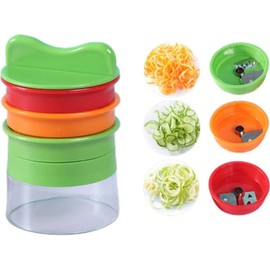 Hysgscwd Vegetable Grater, 3 in 1 Manual Vegetable Spiralizer, Handheld Spiralizer Vegetable Slicer, Zucchini Spiral Slicer for Spaghetti Maker, Veggie Spiral Slicer for Pasta, Salads, Noodle Maker