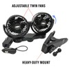 RoadPro RPSC8572 12-Volt Dual Fan with Mounting Clip, Black, 10X7X12