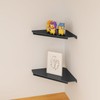 MKO Small Wall Mounted Floating Corner Shelves Metal Black Pack
