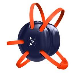Great Call Athletics | Wrestling Classic Headgear | Earguard Adult Grappling Head Gear | Adjustable Ear Guards Orange Straps (Navy w/ Orange Straps)