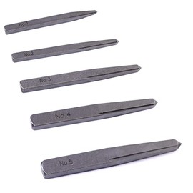 SIXGOD 5 Pieces Easy Out Bolt Extractor Set, Straight Fluted Screw Extractor, Broken Damaged Bolt Removal Tool Square Type