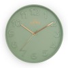 MPM Quality Design Wall Clock, Green, Modern Plastic Clock, Glass,