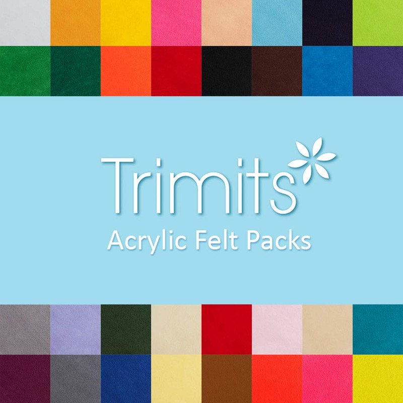 Trimits Craft Felt, 10 Pack, Shocking Pink,23 x 30cm