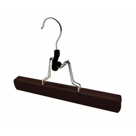 Richards Wooden Pants Hangers - Wood Skirt Hangers - 6 Pack - for Men Shorts and Pants and Women Dress Clothes - Non Slip Slim Closet Space Saving- Walnut