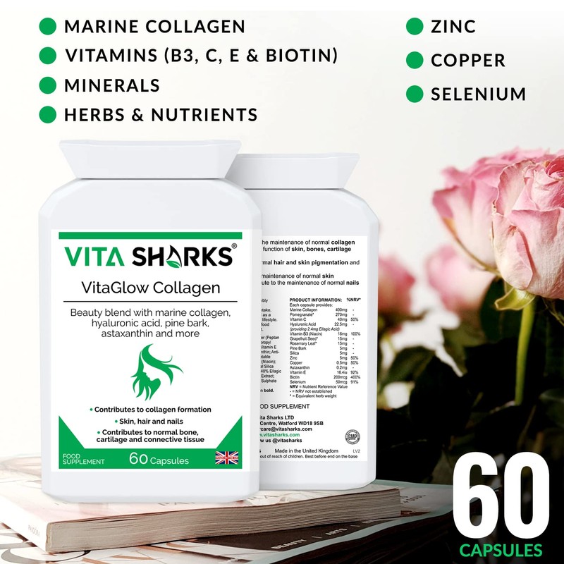 VitaGlow Collagen - Anti-Ageing Tablets with Biotin for Beautiful &