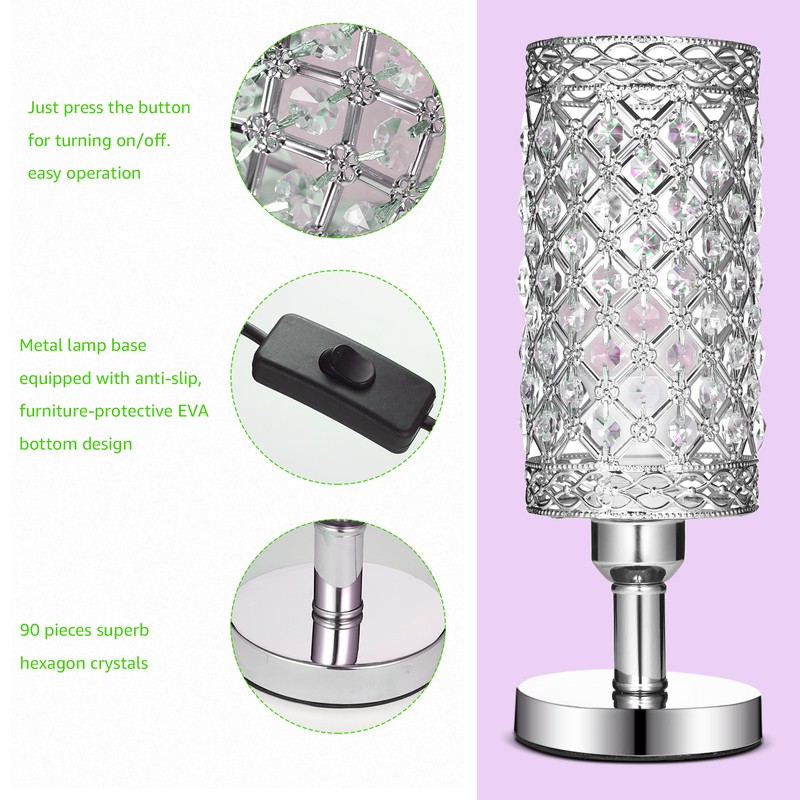 TD001 Modern Crystal Lamps Modern Glam Table Lamp for Bedroom