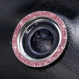 iplusmile Juego de 5 Tapones para Válvula de Llanta de Carro Rosa Anillo Decorativo para Botón de Encendido, Material Aleación de Zinc y Abs, Previene Fugas y Prolonga Vida Útil
