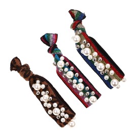 Mikinona 3pcs Rainbow Hair Ties Elastic Hair Bands for Women Cute Ponytail Holders Random Styles for Everyday Use for Friends