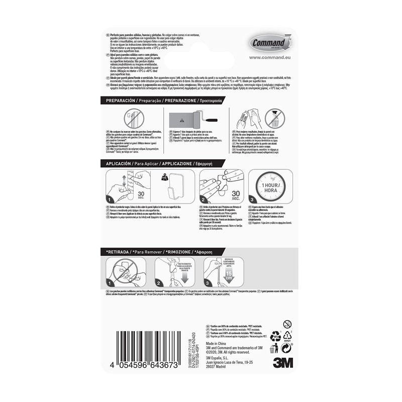 Command 17031SS Stainless Steel Hook, Silver