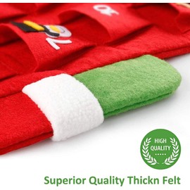 Advent Calendar 2024, 3.75ft Wall Santa Advent Calendar with Pockets 24 Days Reusable Christmas Countdown Calendar Hanging Xmas Decorations (Red)