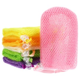 Sibba Mesh Soap Bags 6 Pcs Hangable Bar Soap Pouch Exfoliating Bag with Drawstring Closure Colorful Soap Cover Loofah Soap Saver Bag Handmade Soap Storage for Body Wash Shower Bath Travel