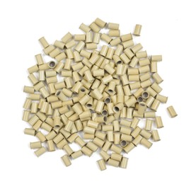 500 Pcs 3.4 mm Micro Link Ring Copper Tubes Beads Locks for I-Tip Human Hair Extensions (Blonde)