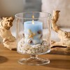 Luminara Flameless LED Candle Soft Chambray Embedded Seashell & Starfish