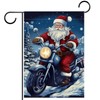 Garden Flag Nice Santa Rides Motorcycle Double Sided Garden Banner