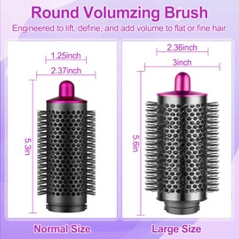 ZEPHBLOW Round Volumizng Brush Repalcement for Dyson Airwrap, Round Brush Compatible with Airwrap Styler for Adds Hair Body Shape Volume, Hair Volumizing Attachment Replacemet for NO.971893-05