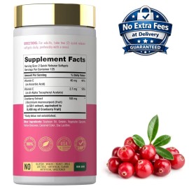 Extracto de Arandano Rojo 8400mg con Vitaminas C y E 250 Cápsulas Blandas