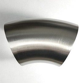 Stainless 3" 45° Mandrel Bend Elbow - 1.5D/4.5" CLR Loose Radius - 16GA/.065" Wall - No Leg - SS304