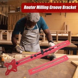 Router Milling Groove Bracket, 4 in 1 Cabinet Hardware Jig and Router Guide, Adjustable Router Circle Cutting Guide, Router Jig for Woodworking Wood Cutting Circle