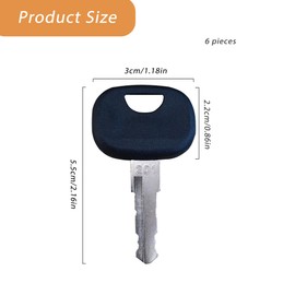 TUKEVA Pack of 6 Ignition Keys Universal Construction Machinery Key Replacement Ignition Key for Construction Machines Forklift Ignition Key for 201 Keys 3643912 Takeuchi Wheel Loader (201)