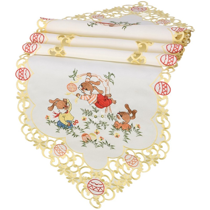 Simhomsen Embroidered Easter Bunny and Eggs Table Linen, Runners 15