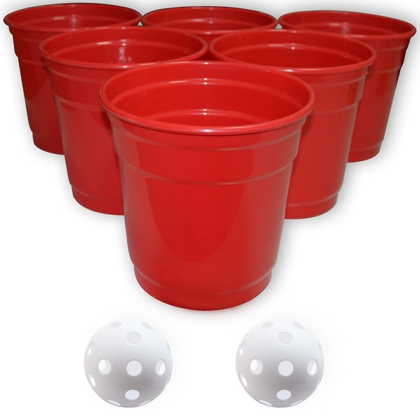 Foreverkeyu Large Giant Yard Pong Outdoor Game Set with 6