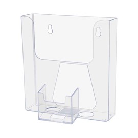 Marketing Holders 6" Brochure Holder with Hardware and Attached 2" x 3.5" Vertical Business Card Pocket Maps Display Booklet Take One Handout Printed Material Menu Wall Mount Organizer