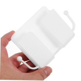 WOONEKY 4pcs Wall Mount Charging Station Sticky Phone Stand Remote Storage Box for Bedroom Convenient Organizer for Cell Phone and Tv Remote Simple Design for Home