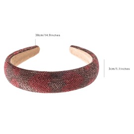 scicent Hair Accessories Wedding Crystal Decorated Hair Bands for Women Padded Headband Women's Headband Rhinestone Headband Thick Hair Band Elegant Wedding Accessories for Girls - 26120