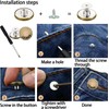 No-Sew Jeans Button Replacement Kit, 10 Sets Metal Snap Tack