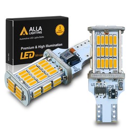 Alla Lighting T15 Base 912 921 LED Bulbs, Amber Yellow Turn Signal, Trunk Cargo, Marker Lights 921Y W16W 922 906 912K 12V Upgrade for Cars, Trucks