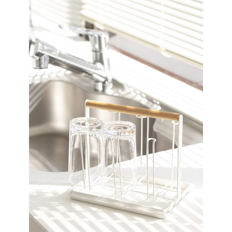 Wahei Freiz RG-0453 Glass Stand with Tray for Kitchen Laundry