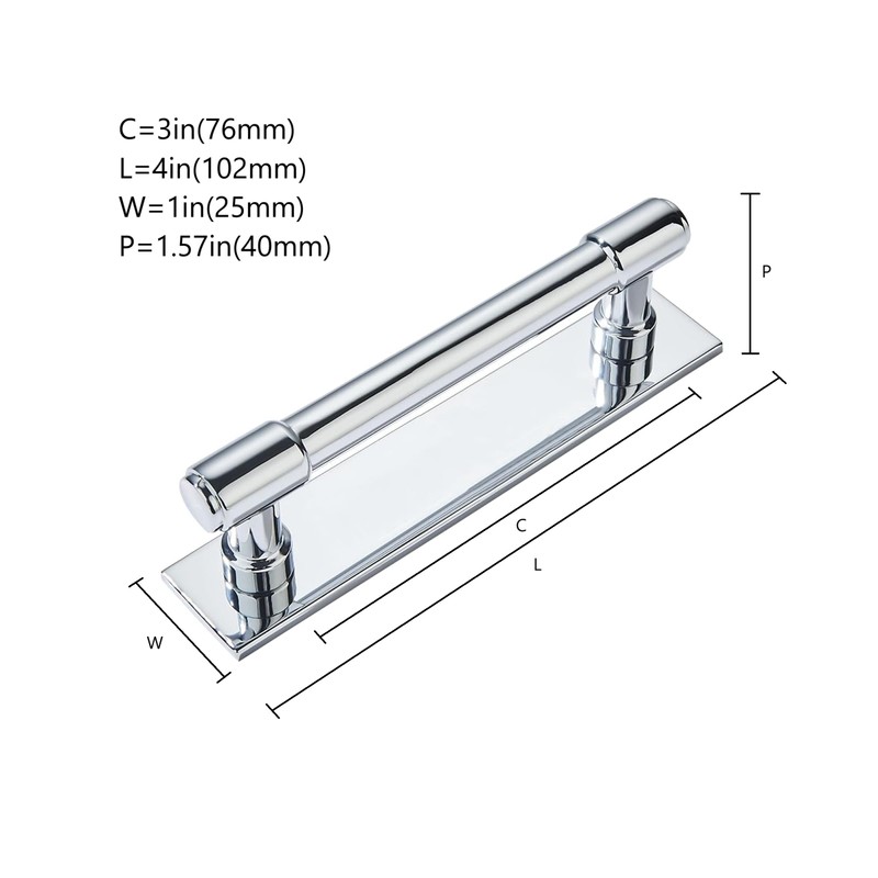 khtumeware 5 Pack 3 Inch(76 mm) Center to Center Polished