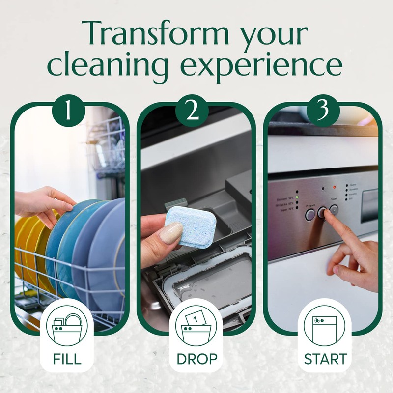Cleanomic Dishwasher Pods (32 Eco Tabs) Soap Detergent, No Harsh