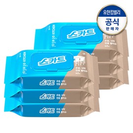 40 sheets x 6 packs of wet wipes exclusively for kitchen and dining tables / 스카트 주방, 식탁 전용 물티슈 40매x6팩