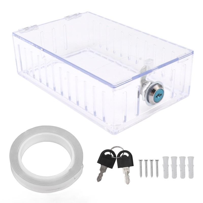 Dpofirs Universal Large Thermostat Lock Box for Wall, Clear Plastic