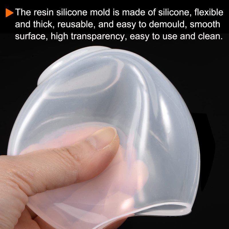 HARFINGTON Molde de resina de silicona de 3.1 pulgadas, transparente,