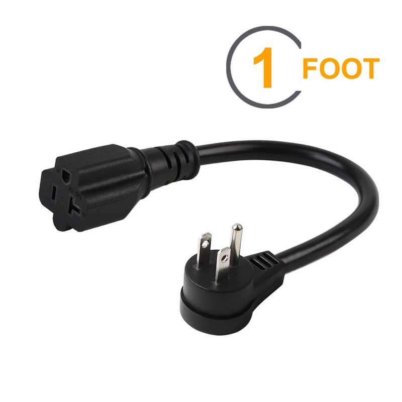 Right Angle (Down Angle) 15 Amp to 20 Amp Plug