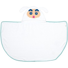 Skater BPO1 Absorbent Quick-Drying Hooded Bath Poncho, Crayon Shin-chan x Shiro, Microfiber Fabric