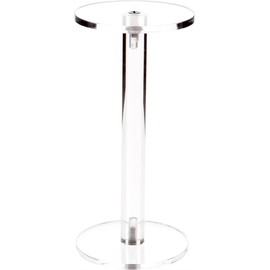 Plymor Clear Acrylic Round Barbell Pedestal Display Riser 6.375 inches (Height) x 3 inches (Depth) (3/16 inches Thick)