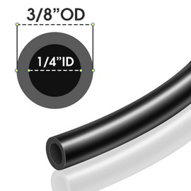 TAILONZ PNEUMATIC Black 3/8 Inch od 10 Meters PU Air Tubing Kit Pipe Hose Air Line Tubing Or Fluid Transfer Pneumatic tubing (3/8 PU Tube)