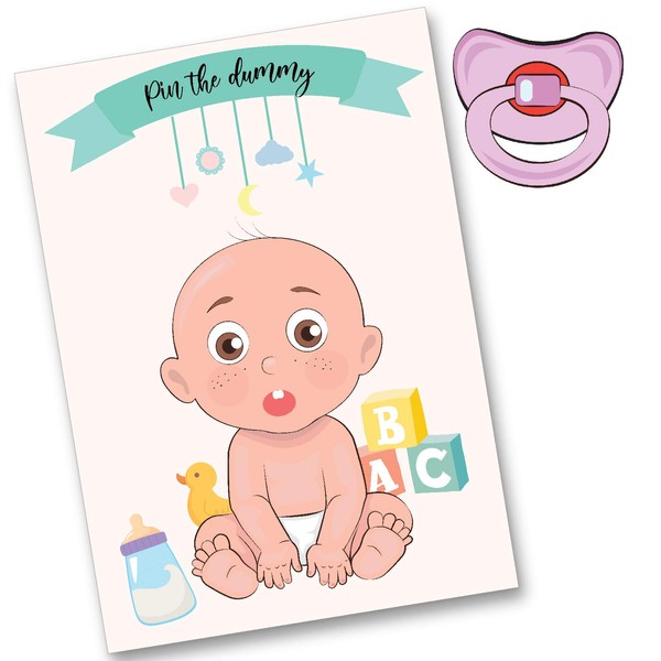 Pin The Dummy On The Baby Baby Shower Game 27 Players Super Size Large A1 (54cm x 84cm) Poster Pink Dummies (Pink, 27 Players)
