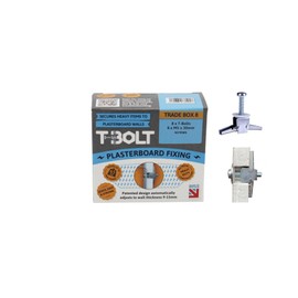 T-Bolt Heavy Duty Metal PLASTERBOARD Fixing -Trade Bag of 8 - Holds up to 65kg per Fixing! [Plasterboard] [Drywall] [Cavity Wall] [Heavy Duty] [Drill]