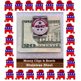 Trump Money Clip Stainless Steel 45th & 47TH USA President  MAGA  Republican