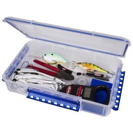 Flambeau Outdoors Waterproof Tuff Tainer - Fishing Lure, Tackle, and Gear Storage Box, Ultimate Tuff Tainer Tackle Box Includes Zerust Anti-Rust Tab - WP5000 Series 14" Double Deep
