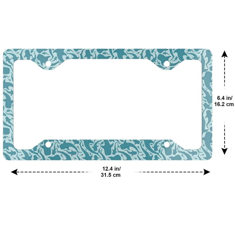 2Pcs Whale Shark Aluminum Alloy License Plate Holder License Plate