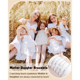 GBTBYS Mother Daughter Bracelets Set for 5 Mothers Day Gifts for Mom from Daughter Gift Ideas Daughter Gift from Mom Mother Mommy and Me Matching Wish Jewelry