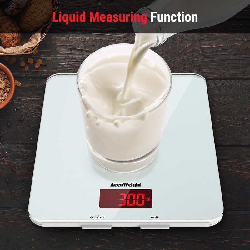 ACCUWEIGHT 201 Digital Kitchen Scales Food Scale with Tempered Glass